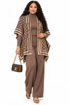 PREORDER 36- BROWN 3-PIECE  KNIT PANT SET
