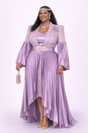 Lilac Royal Couture 4-Piece High-Low Jacket Bustier satin Skirt Set