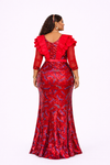 Ruby Luxe Rhinestone Maxi Dress – Red | Made in Turkey