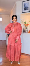 Rosewood Tiered Ruffle Maxi Dress(Burnt orange)