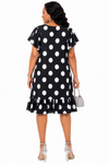 Artistic Flair Ruffle Midi Dress(Polka Dots)