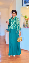 Emerald Luxe MIYAKI Pleated Skirt Set