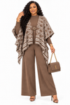 PREORDER 07 – BROWN 3-PIECE KNIT PANT SET