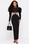 Midnight Royale Cutout Gown(Black)