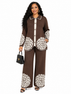 PREORDER 30- BROWN 2- PIECE  KNIT PANT SET