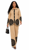 PREORDER 30- KHAKI 2- PIECE  KNIT PANT SET