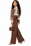 PREORDER 35 -BROWN 3-PIECE  KNIT PANT SET