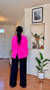 Bold Pink 3D Floral Embellished Blazer Jacket(PREORDER ONLY)