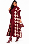 PREORDER 39 WINE- 2PIECE PONCHO SWEATER DRESS.