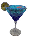 PREORDER-Ocean Luxe Crystal Martini Clutch — Blue Ombre