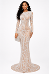 Pearl Majesty Sheer  Couture Gown(Cream)