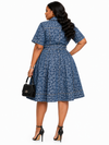 Blue Leopard Denim Shirt Dress