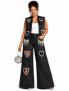 Heart Glam Stretch Denim Set(Black)