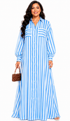 Blue Breeze Maxi Shirt Dress