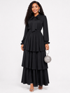 Serenity Layers Maxi Dress(Black)