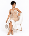 Champagne Pearl Illusion Mermaid Bandage Dress