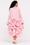 PREORDER - ROYAL CASCADE RUFFLE HIGH-LOW DRESS(pink)
