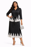Regal Lace Trim MIYAKI DRESS(Black)