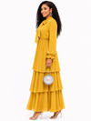 Serenity Layers Maxi Dress(Mustard)