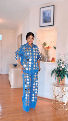  Mirror Glam Denim Set(Blue)