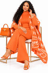 PREORDER 34 -ORANGE 3-PIECE  KNIT PANT SET