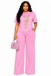 Golden Prestige Pant Set(Pink)