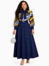 Regal Charm Maxi Dress(Navy blue)