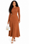Timeless Grace Knit Maxi Dress(Khaki)