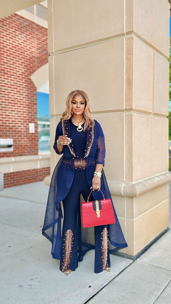 Royal Navy Rhinestone 3-Piece jacket Set ✨