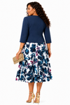 Midnight Bloom Jacket Dress Set(Navy/cream)