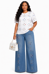 Celestial Spark Rhinestone Denim Pant Set