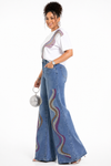 Crystal Wave Stretch Denim Glam Set
