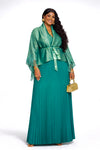 Emerald Luxe MIYAKI Pleated Skirt Set