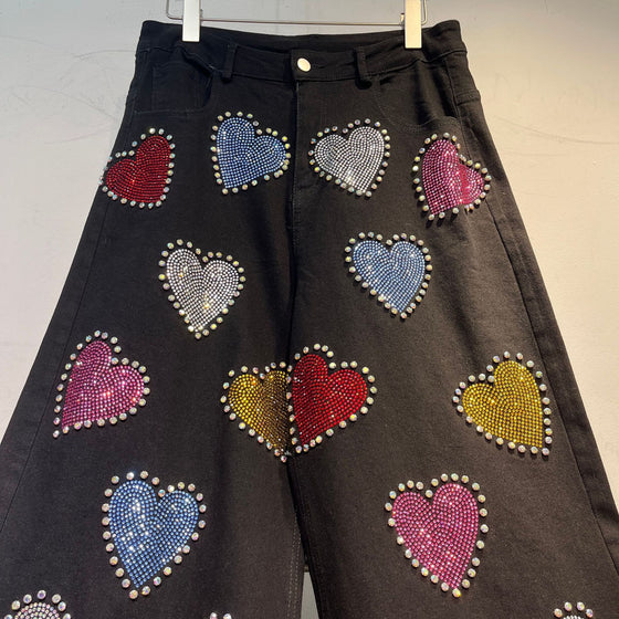 Studded Candy Heart Denim