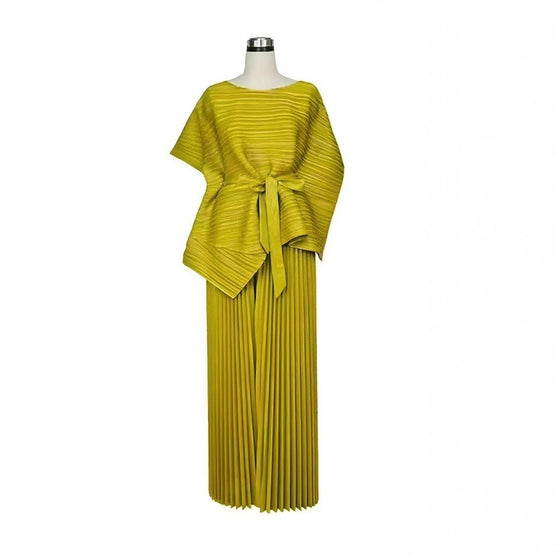 MULTI MIYAKI PLEATED SKIRT SET