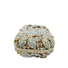 PREORDER- Celestial Bloom Crystal Clutch — Iridescent Silver