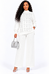 PREORDER 06– WHITE 2- PIECE KNIT PANT SET