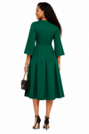 Sophisticated Grace Midi Dress(Green)