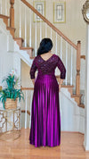 Luxury Velvet Peplum Dress (Magenta)