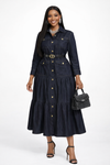 The Denim Royal Tiered Maxi Dress