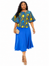 Royal Sapphire Skirt Set(Blue/Yellow)