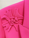 Bold Pink 3D Floral Embellished Blazer Jacket(PREORDER ONLY)