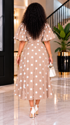 Timeless Charm Wrap Midi Dress(Polka dot)