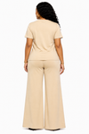 Golden Glam Fringe Pant Set(Beige)