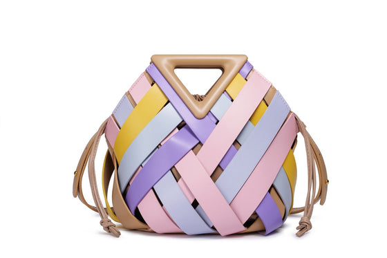 Woven Geometric Handle Bag