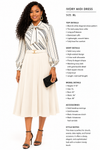 Executive Elegance Bow Midi Dress(Cream)