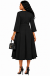 Sophisticated Grace Midi Dress(Black)