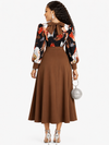 Regal Charm Maxi Dress(Brown)