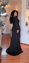 GEMSTONE FLOOR LENGTH MAXI DRESS(BLACK)