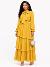 Serenity Layers Maxi Dress(Mustard)